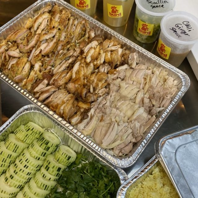 30 People - Mix Burd Party Tray including plates, utensils, soup cups & napkins.